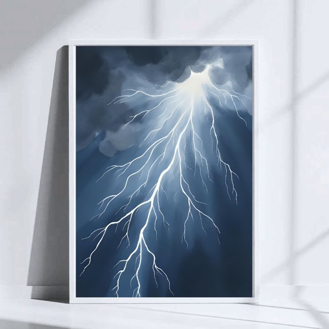 Blixtnedslag | Stormigt Himmelsvattenfärg Poster (Skapare uppladdad)