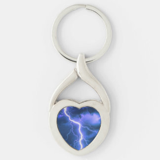Blixtnedslag, Strejka Twisted Heart Silverfärgad Nyckelring