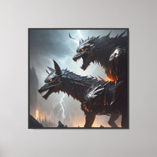 Blixtning Cyborg Vargs Canvastryck
