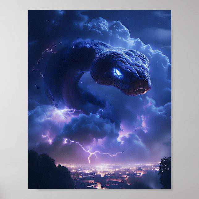 Blixtslang över staden poster (Framsidan)