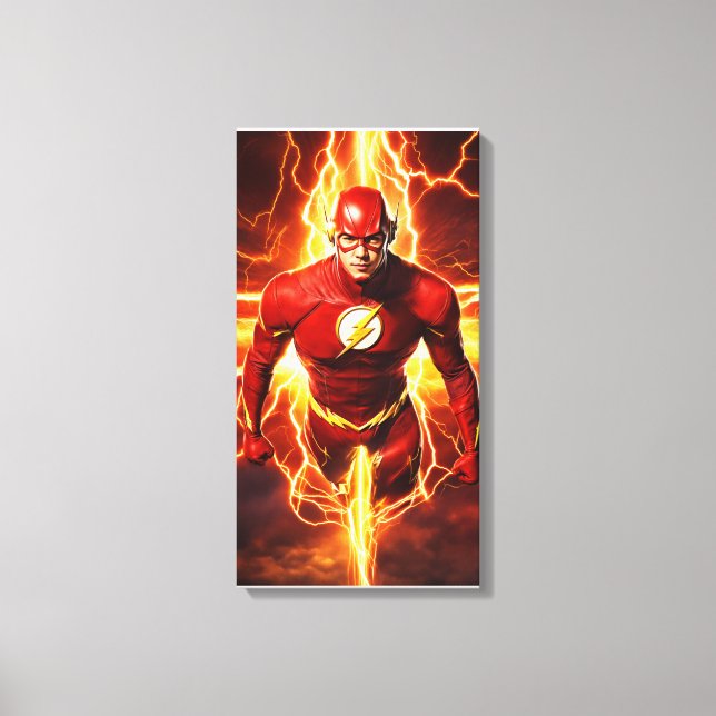 Blixtsnabb superhjälte Canvas Poster – Röd Hastigh (Framsida)