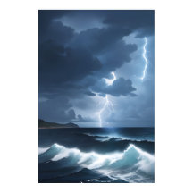 Blixtstorm över havet