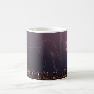 Blixtstorm över Manhattan, NYC Kaffemugg