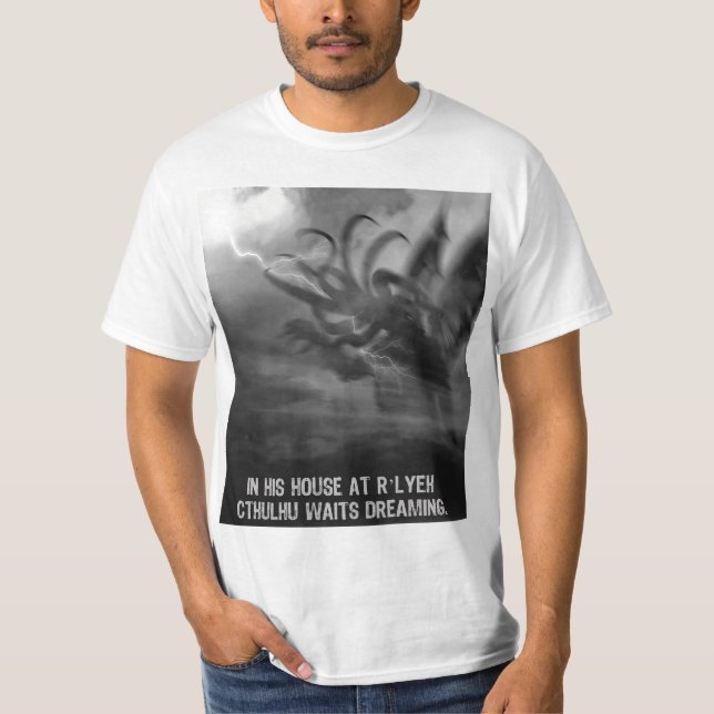 Blixtstrejka Cthulhu T-shirt (Framsida)