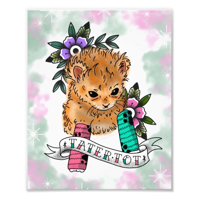 Blixtutskrift av tatuering fototryck (Framsidan)