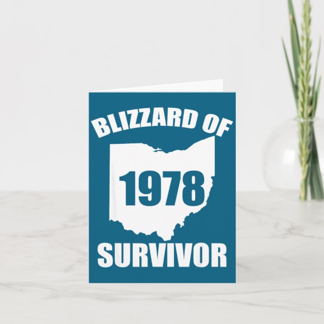 Blizzard Of 1978 Survivor Funny Ohio Winter Snowst Kort (Framsida)