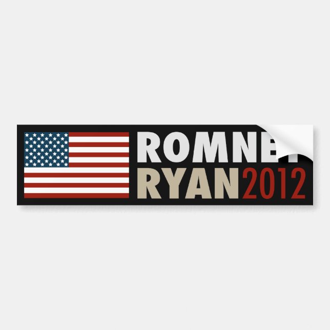 Blk 2012 för amerikanska flagganRomney-Ryan Bildekal (Framsidan)