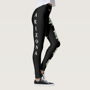 Blk Arizona State Saguaro Blommar Flower Leggings