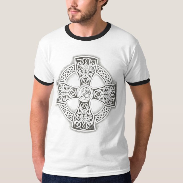 Blk för irländare för fantasiCeltickor/vit Tee (Framsida)