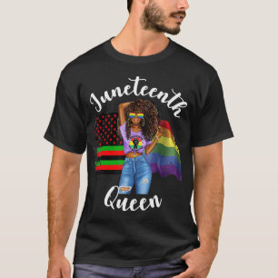 BLM Afro Hai, 1:e drottning Gay pride Flagga T Shirt