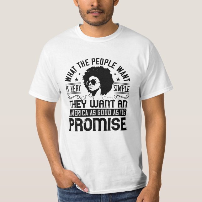 BLM - Amerika lika bra som sitt löfte T Shirt (Framsida)