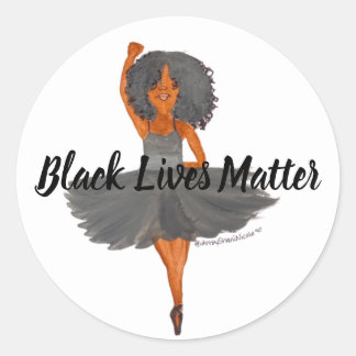 BLM Ballerina Round Sticker Runt Klistermärke