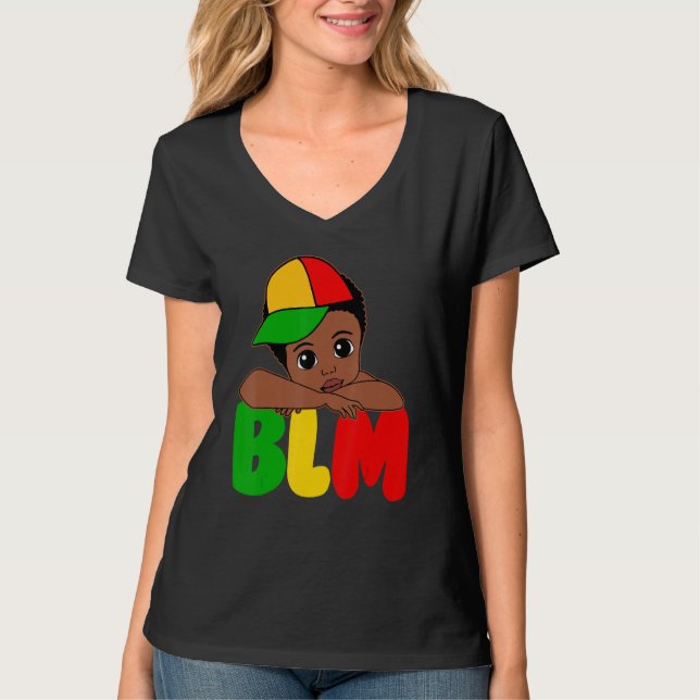 BLM Black King Black History Melanin African Black T Shirt (Framsida)