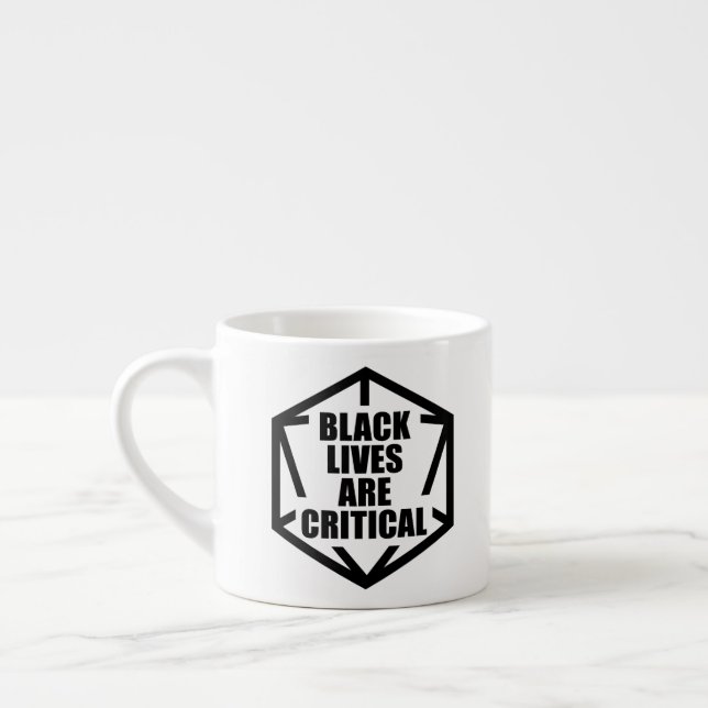 BLM Black Lives är kritiska [B&W] Espressomugg (Vänster)
