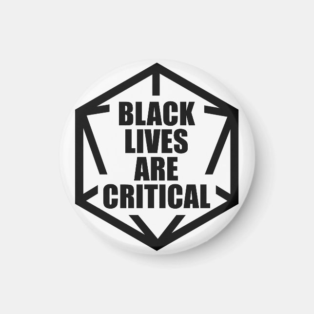 BLM Black Lives är kritiska [B&W] Magnet (Framsidan)