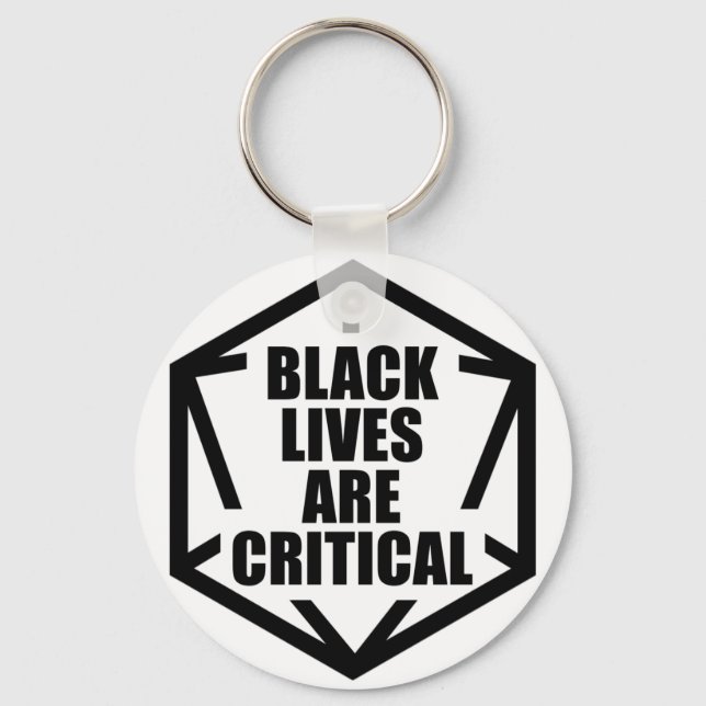 BLM Black Lives är kritiska [B&W] Nyckelring (Framsida)
