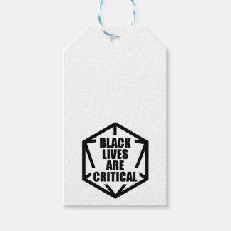 BLM Black Lives är kritiska [B&W] Presentetikett