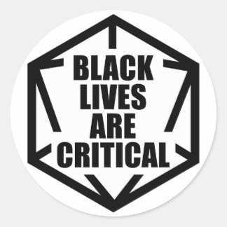 BLM Black Lives är kritiska [B&W] Runt Klistermärke