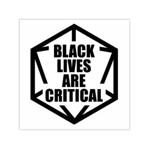 BLM Black Lives är kritiska [B&W] Självfärgande Stämpel