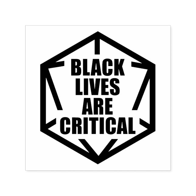 BLM Black Lives är kritiska [B&W] Självfärgande Stämpel (Design)