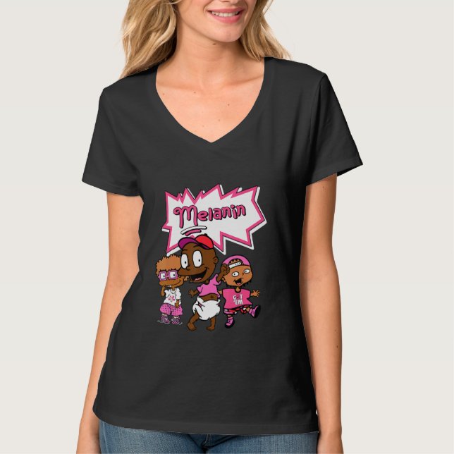 Blm Black Melanin Kids Sneaker Match 14 Shocking P T Shirt (Framsida)