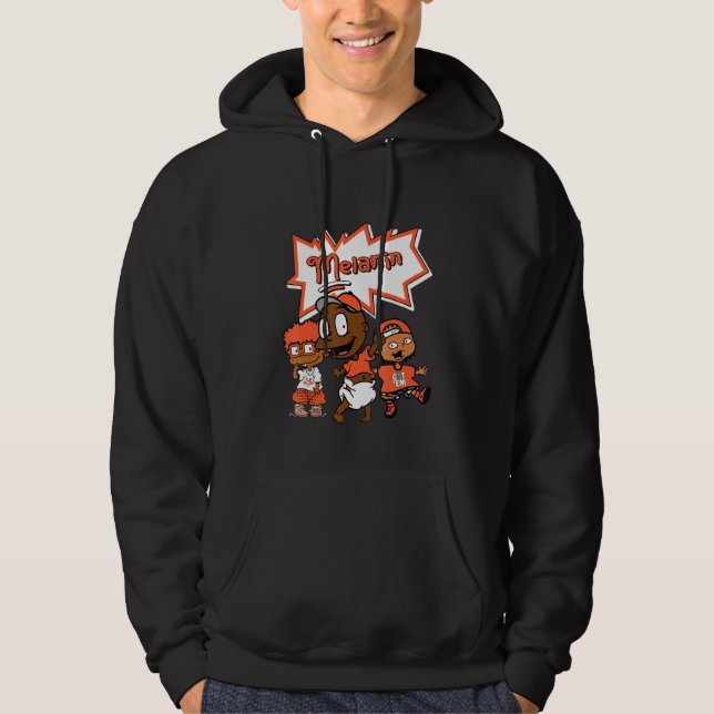 Blm Black Melanin Kids Sneaker Match Force 1 Hej Hoodie (Framsida)