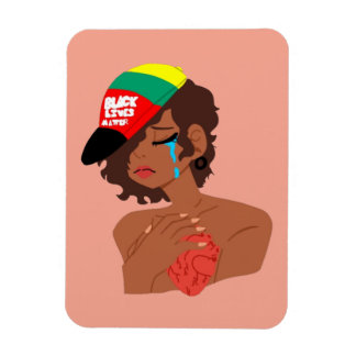 BLM Black Womans flexibla magnet i Tårar