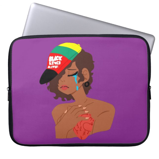 BLM Black Womans Tårar Electronics Bag Laptop Fodral (Framsidan)