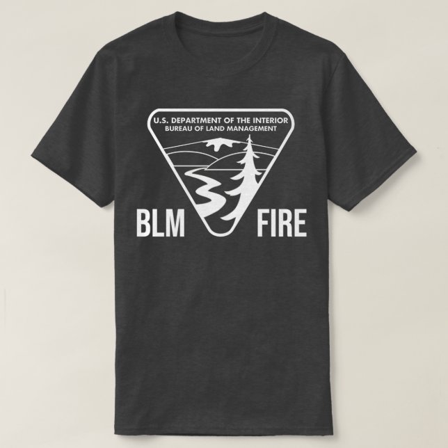 BLM FIRE Bureau of Land Management White T Shirt (Design framsida)