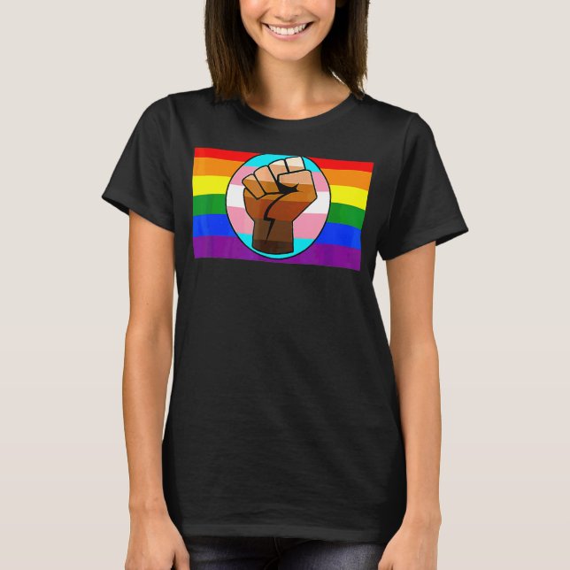 Blm-Flagga för LGB Gay Trans-Pride T Shirt (Framsida)