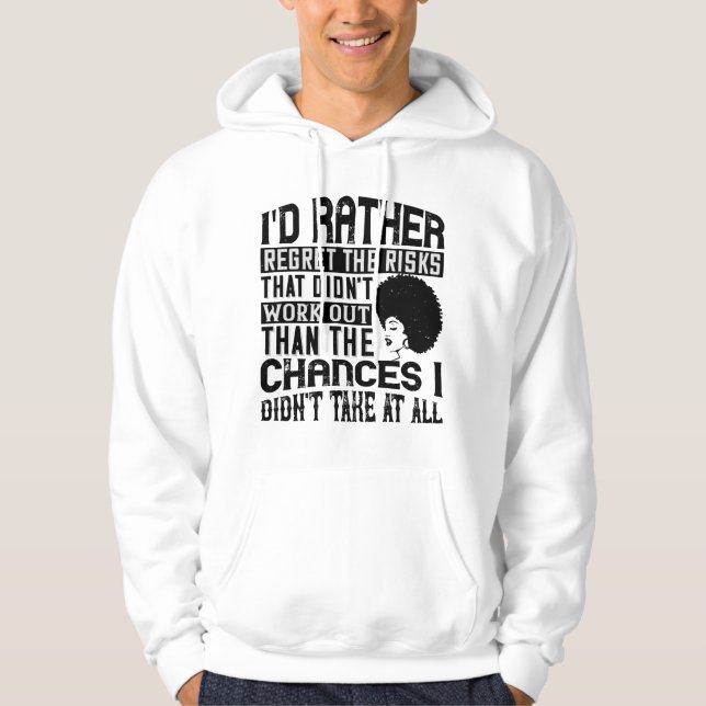 BLM - Föredra risken att ångra risker Hoodie (Framsida)