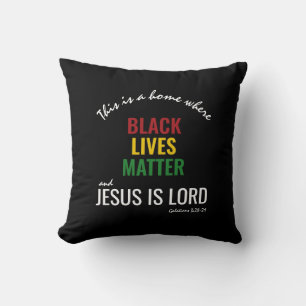 BLM JESUS ÄR LORD Black History Månad Kudde