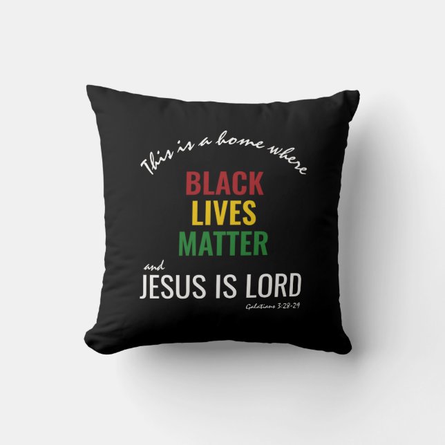 BLM JESUS ÄR LORD Black History Månad Kudde (Framsida)