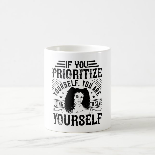 BLM - prioritera dig själv, rädda dig själv Kaffemugg (Center)