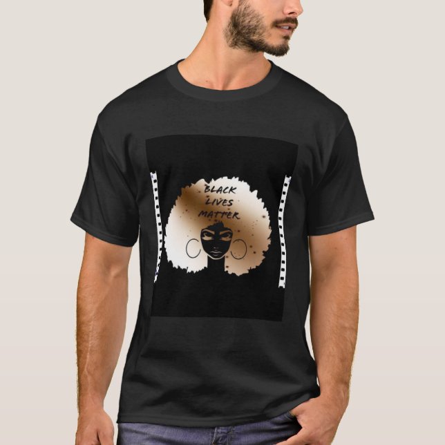 BLM Progressive with Black Girl Afro T Shirt (Framsida)