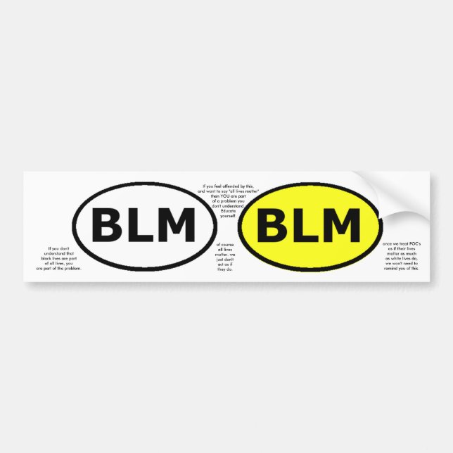 BLM:s utbildningsoval eller dekaler (Framsidan)