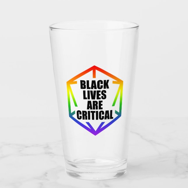 BLM Svarta liv är kritiska [HBTQ+] Glaskopp (Framsida)