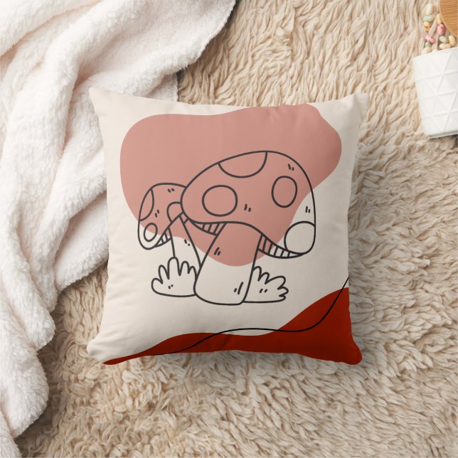 BLOB-formning för svamp i höstrum - Abstrakt Kudde (Filt)