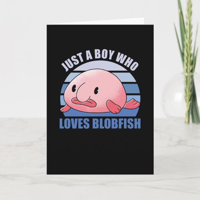 Blobfish Älskare Sweet Animals for Boys Blue Kort (Framsida)