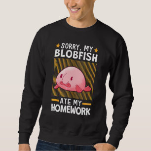 Blobfish Ate My Homwork Meme Ugly Blob Fish Lång Ärmad Tröja