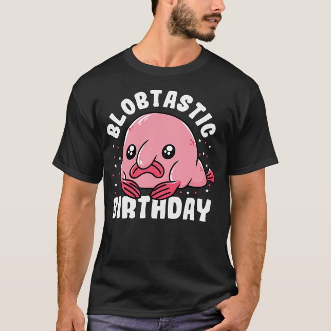 Blobfish Birthday Outfit Kids Funny Blob Fish Blob T Shirt (Framsida)
