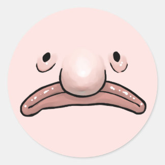 Blobfish Evolution Sticker Runt Klistermärke