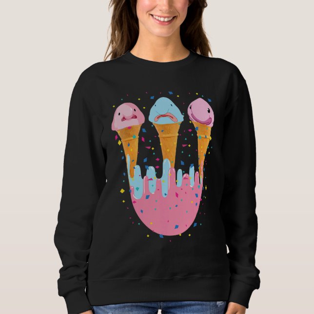 Blobfish Ice Cream Ugly Block Fish T Shirt (Framsida)