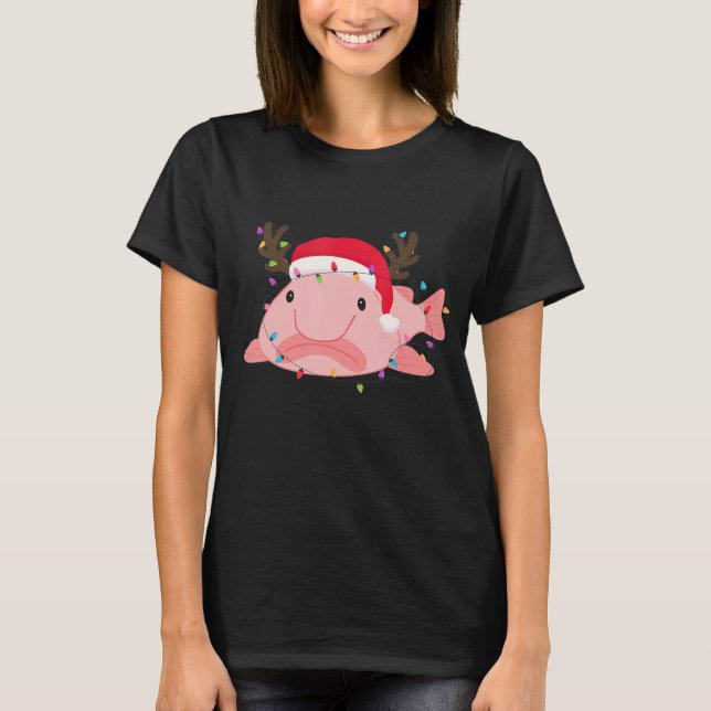 Blobfish Julljus Santa Hat Blobfish T Shirt (Framsida)