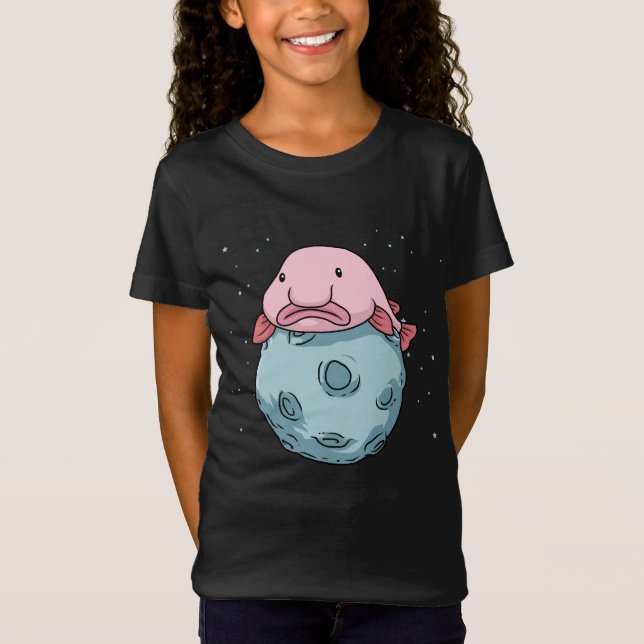 Blobfish Måne Astronaut Gift Kids Blobfish T Shirt (Framsida)