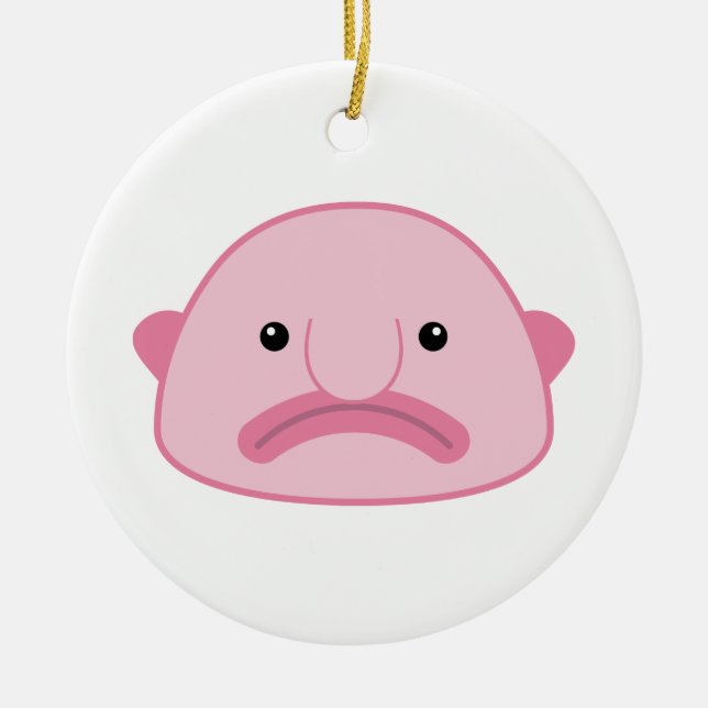 Blobfish prydnad julgransprydnad keramik (Framsidan)