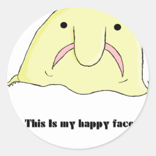 Blobfish Runt Klistermärke