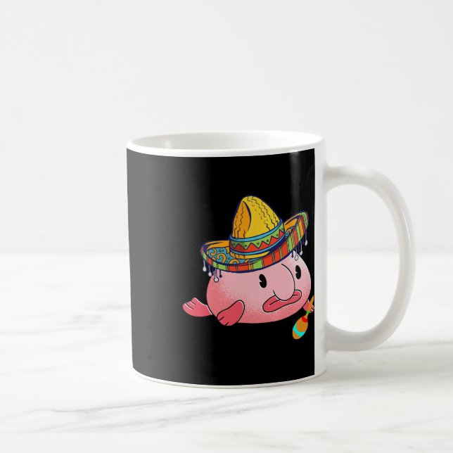 Blobfish Ugly Fish Deep Sea Funny Sombrero Costume Kaffemugg (Höger)
