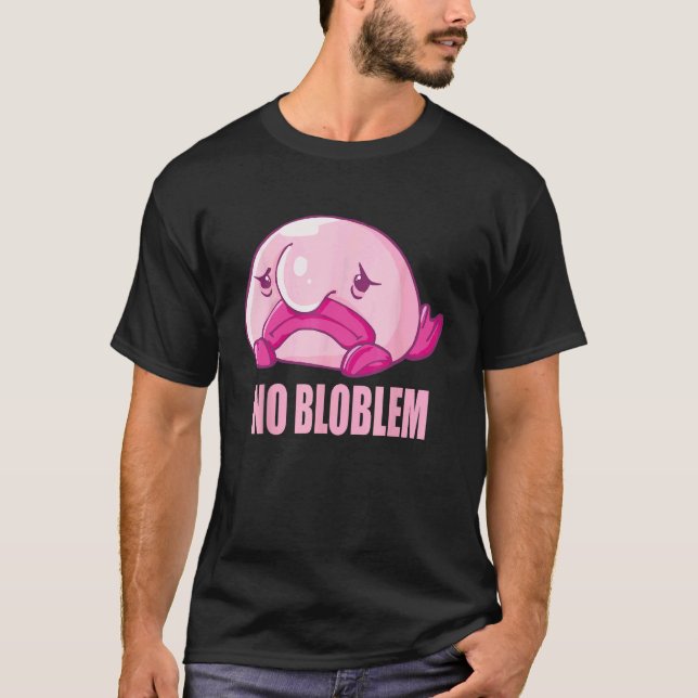 Blobfisk kostym - ful blob fisk ansikte - Rolig Bl T Shirt (Framsida)