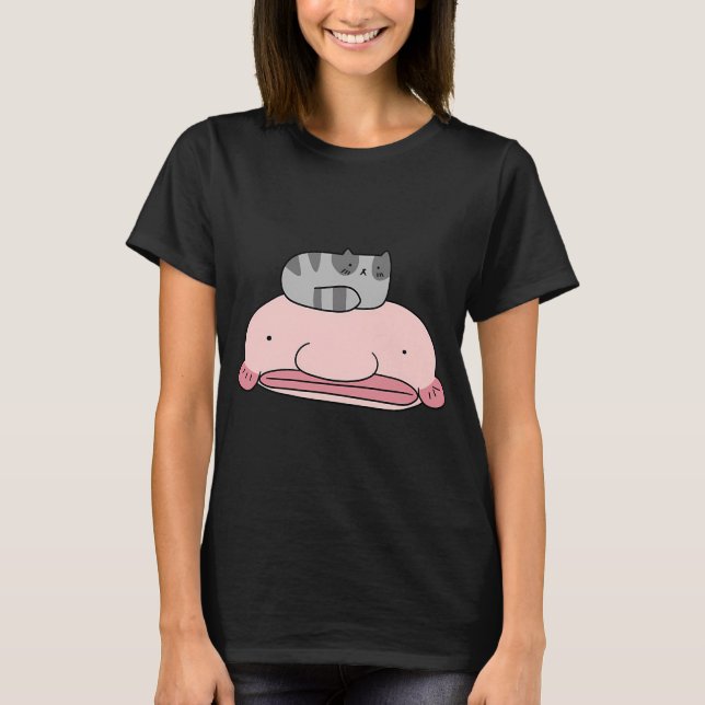 Blobfisk och Lilla Katt T Shirt (Framsida)